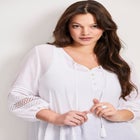 Pintuck Lace Peasant Top image number null