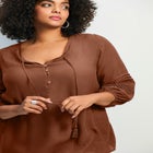 Pintuck Lace Peasant Top image number null
