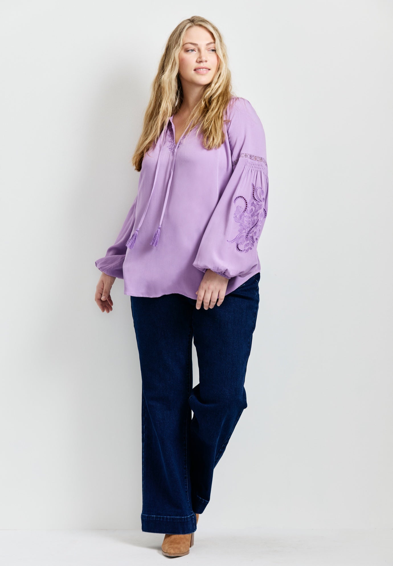 Embroidered Peasant Blouse image number 0