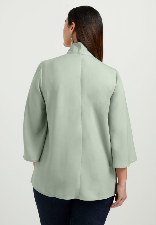 Mock Tie Neck Blouse image number null
