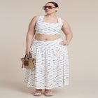  Printed Linen Crop Top image number null