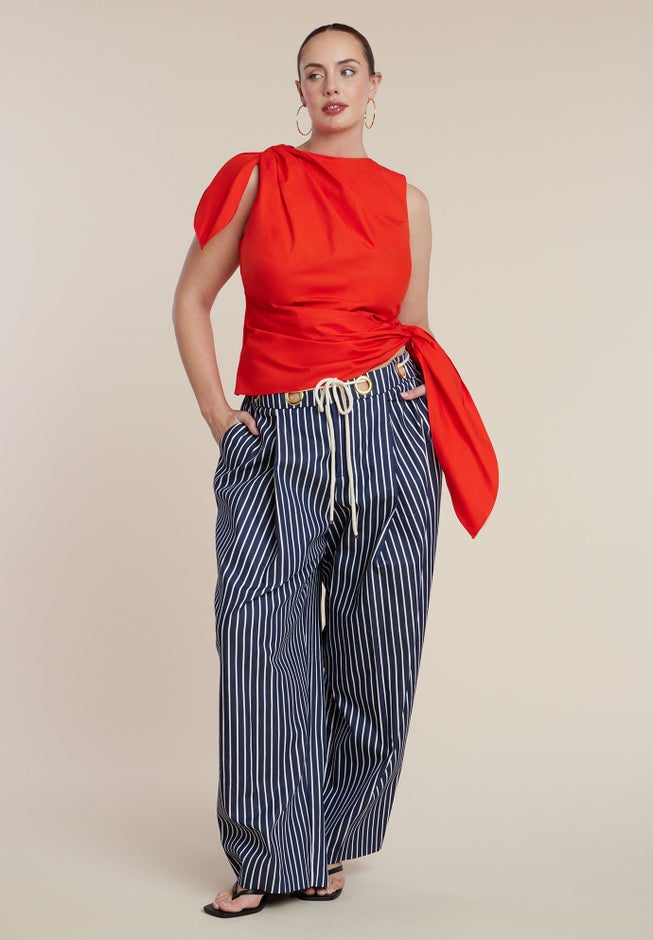 Twist-Tie Poplin Top image number 2