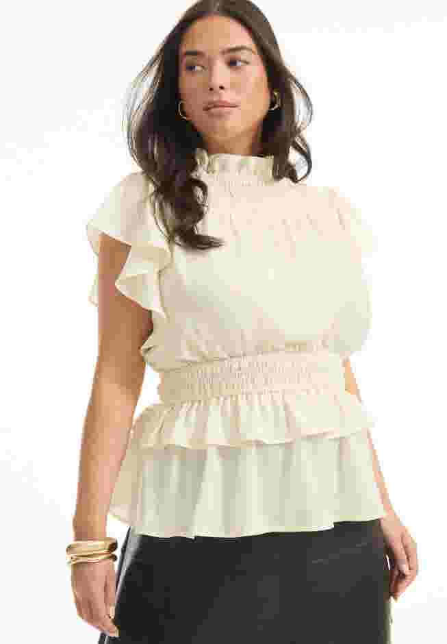 Mockneck Ruffle Blouse image number 2