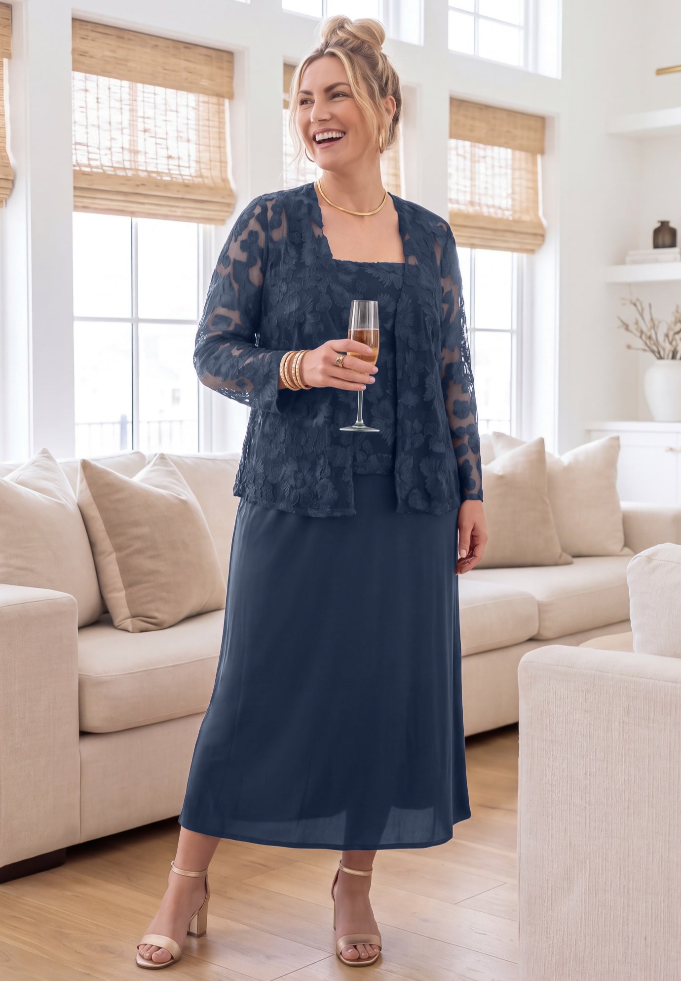 Embroidered Jacket Dress image number 5