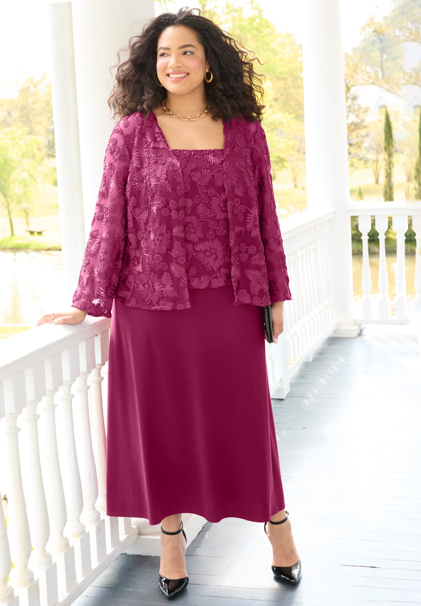 Embroidered Jacket Dress image number 1