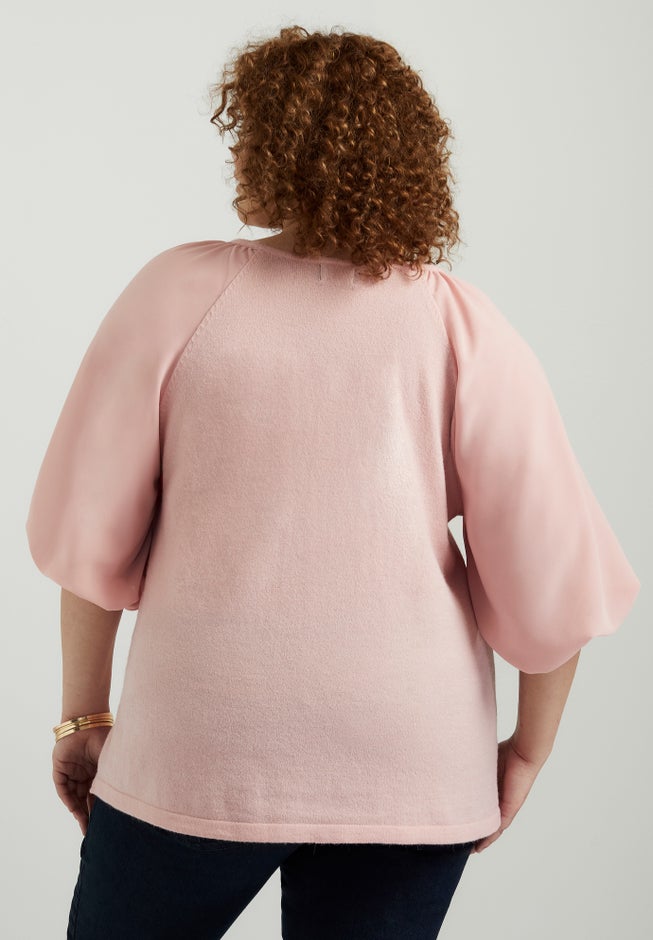 Raglan Puff-Sleeve Sweater image number 1