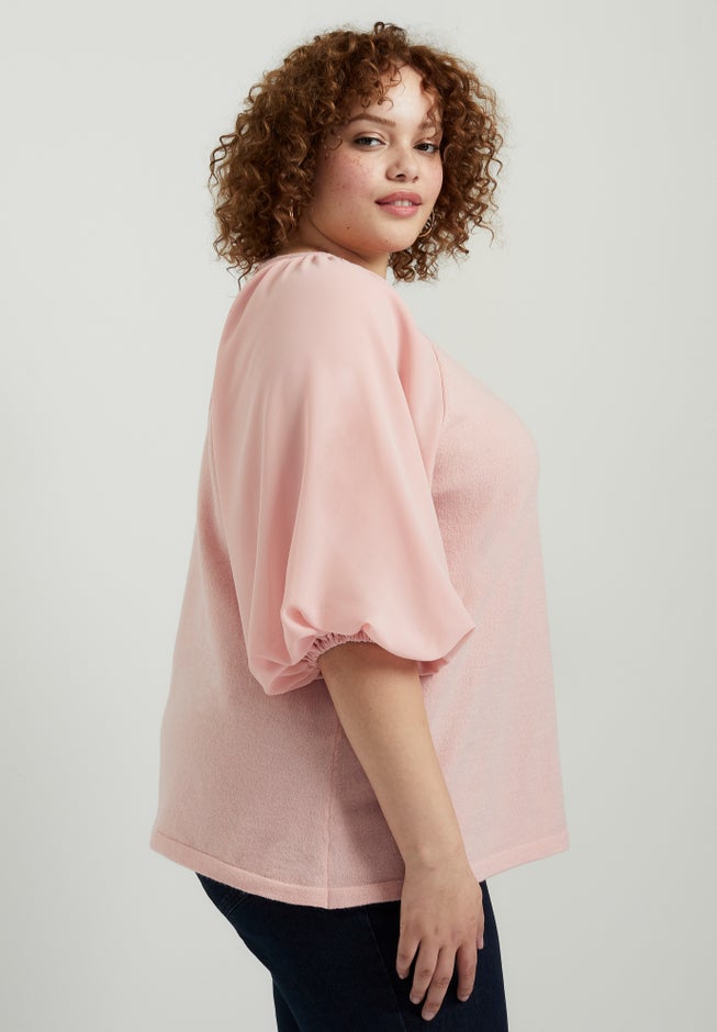 Raglan Puff-Sleeve Sweater image number 2