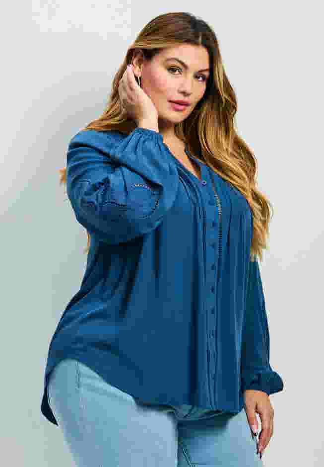 Gabby Embroidered Pintuck Shirt image number 2