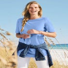 Perfect Cuffed Elbow-Sleeve Boat-Neck Tee image number null
