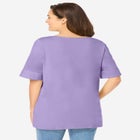 Perfect Cuffed Elbow-Sleeve Boat-Neck Tee image number null