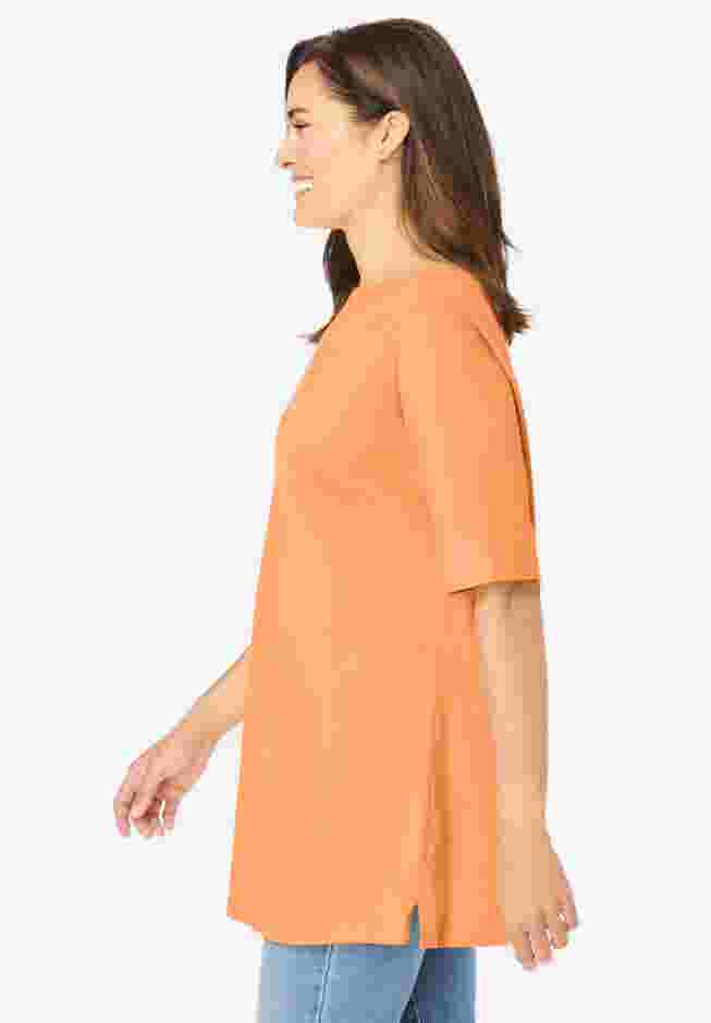 Perfect Cuffed Elbow-Sleeve Boat-Neck Tee image number 2