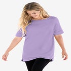 Perfect Cuffed Elbow-Sleeve Boat-Neck Tee image number null