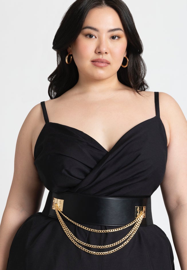 Wide Waist Chain Belt image number null