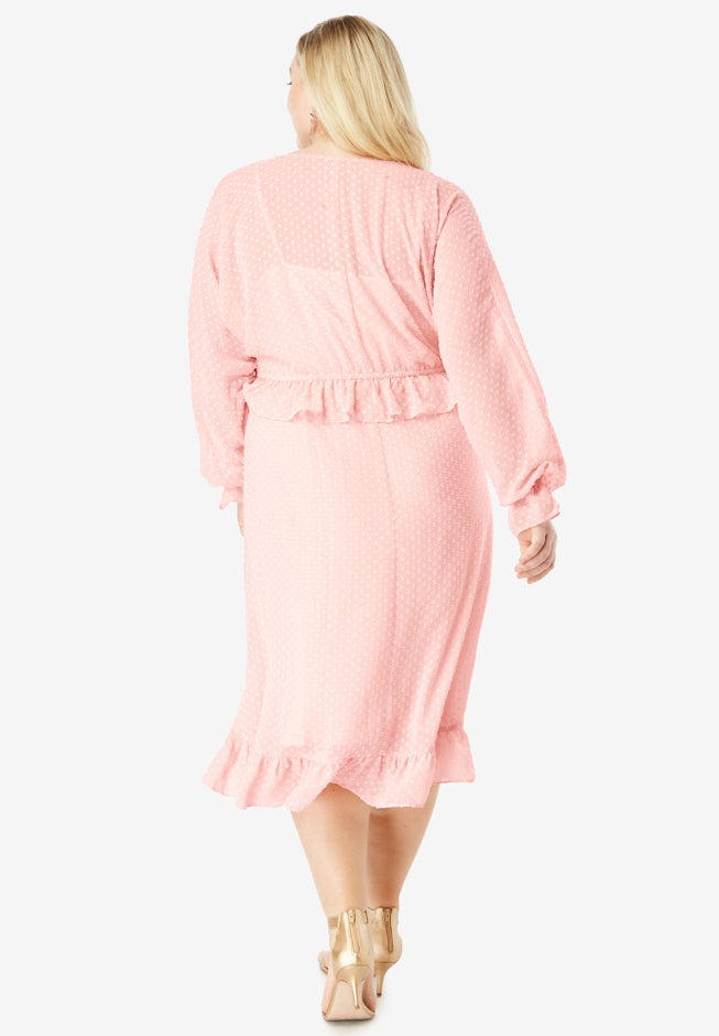 Ruffle Drawstring Dress with Tassels image number null