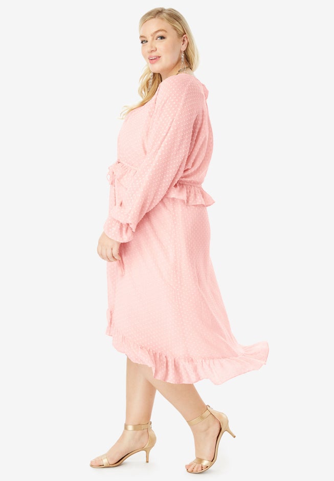 Ruffle Drawstring Dress with Tassels image number null