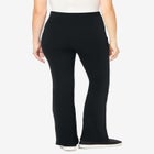 Stretch-Cotton Knit Pull-On Bootcut Pocket Leggings image number null