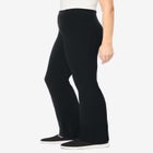 Stretch-Cotton Knit Pull-On Bootcut Pocket Leggings image number null