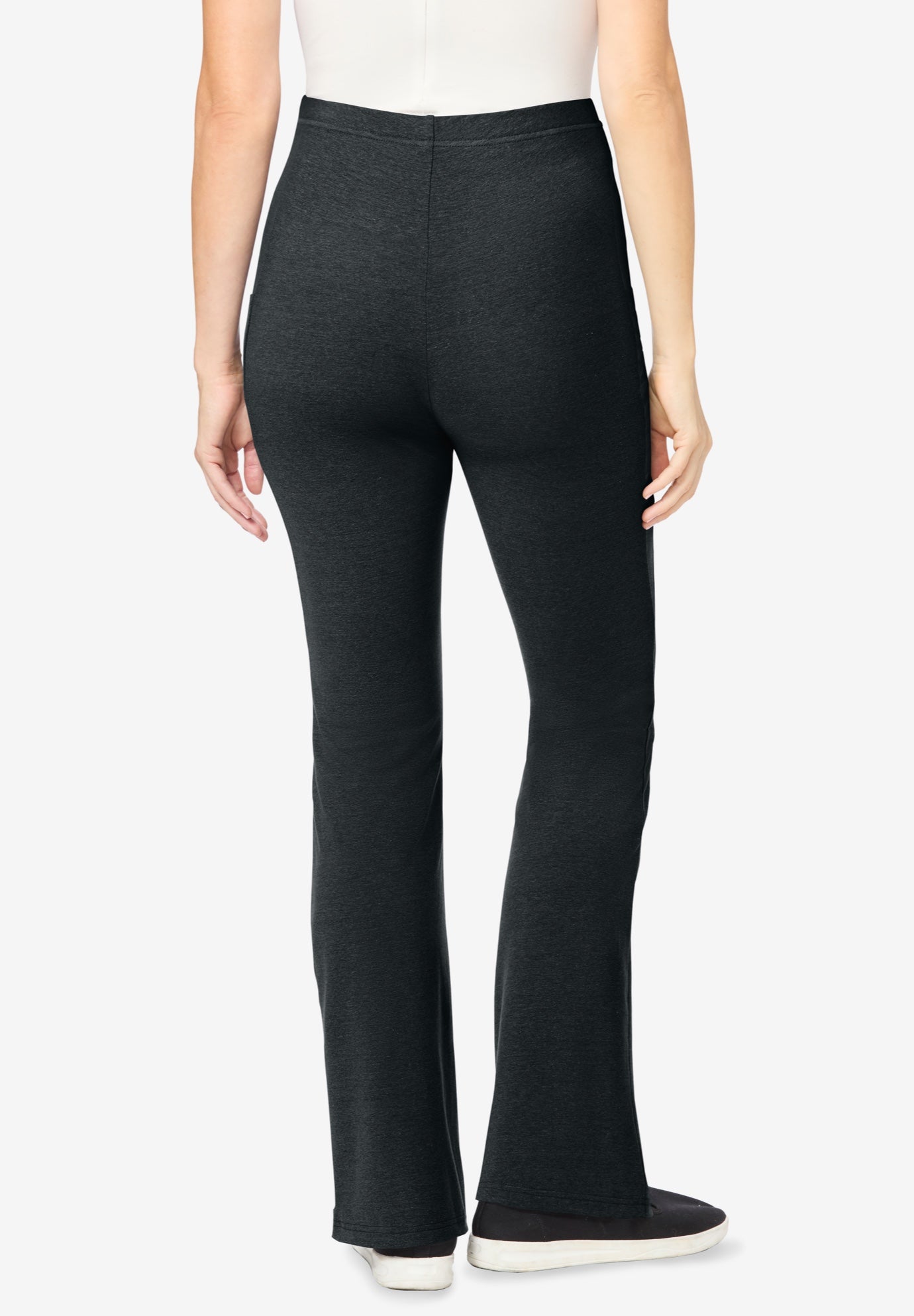 Stretch-Cotton Knit Pull-On Bootcut Pocket Leggings image number 1