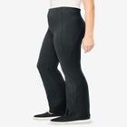 Stretch-Cotton Knit Pull-On Bootcut Pocket Leggings image number 2