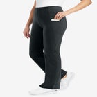 Stretch-Cotton Knit Pull-On Bootcut Pocket Leggings image number 0