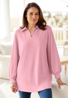 Blouson Sleeve Texture Tunic