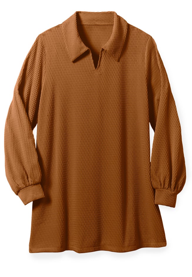 Blouson Sleeve Texture Tunic image number 1