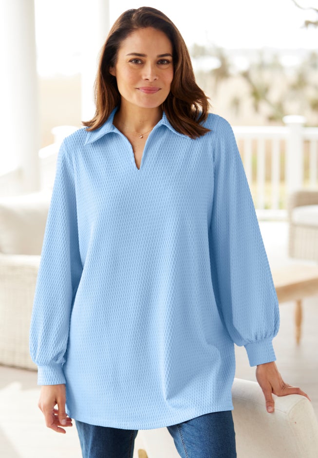 Blouson Sleeve Texture Tunic image number 5