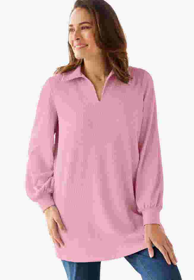 Blouson Sleeve Texture Tunic image number 0