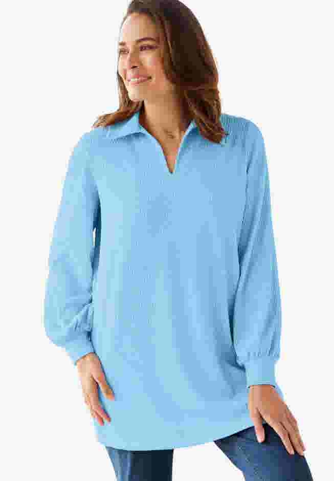 Blouson Sleeve Texture Tunic image number 0