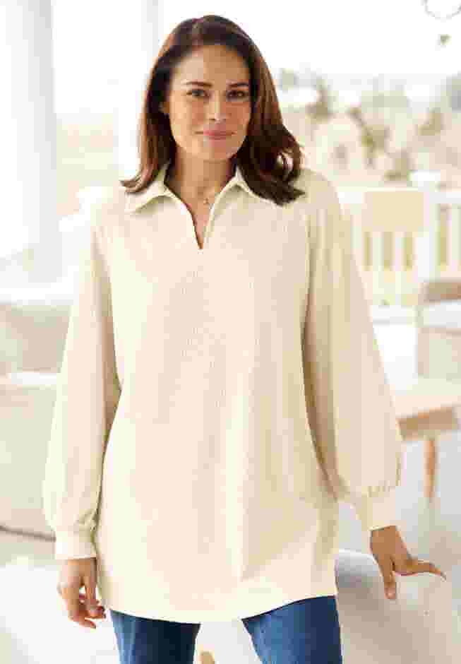 Blouson Sleeve Texture Tunic image number 0