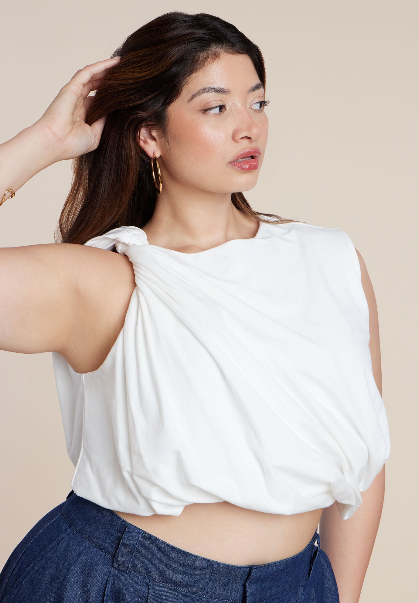 Twist Drape Bubble Tee image number 0