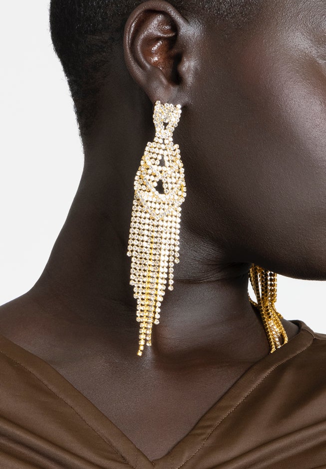 Sparkle Fringe Drop Earring image number 0