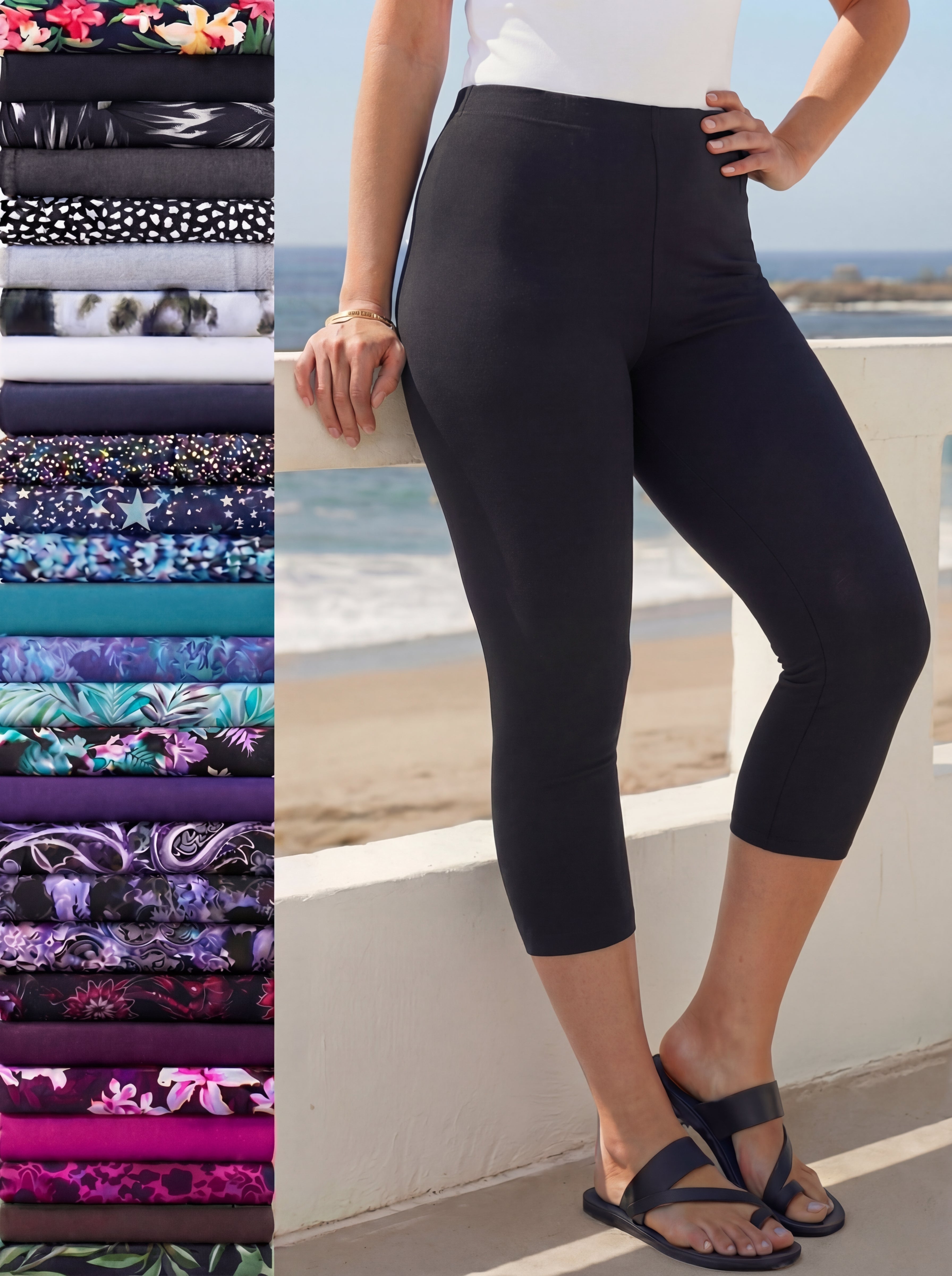 Plus Size Essential Stretch Capri Legging image number 0