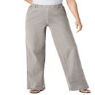 Fineline Stretch Denim Wide-Leg Pull-On Jeans image number null