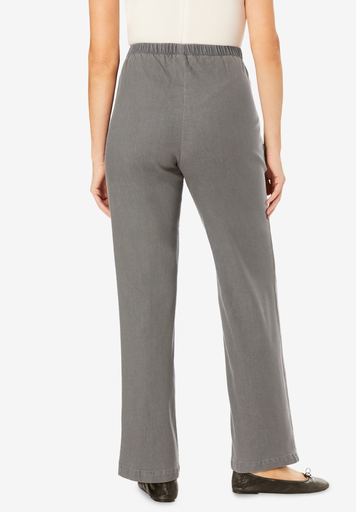 Fineline Stretch Denim Wide-Leg Pull-On Jeans image number 1