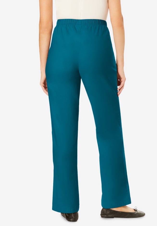 Fineline Stretch Denim Wide-Leg Pull-On Jeans image number 1
