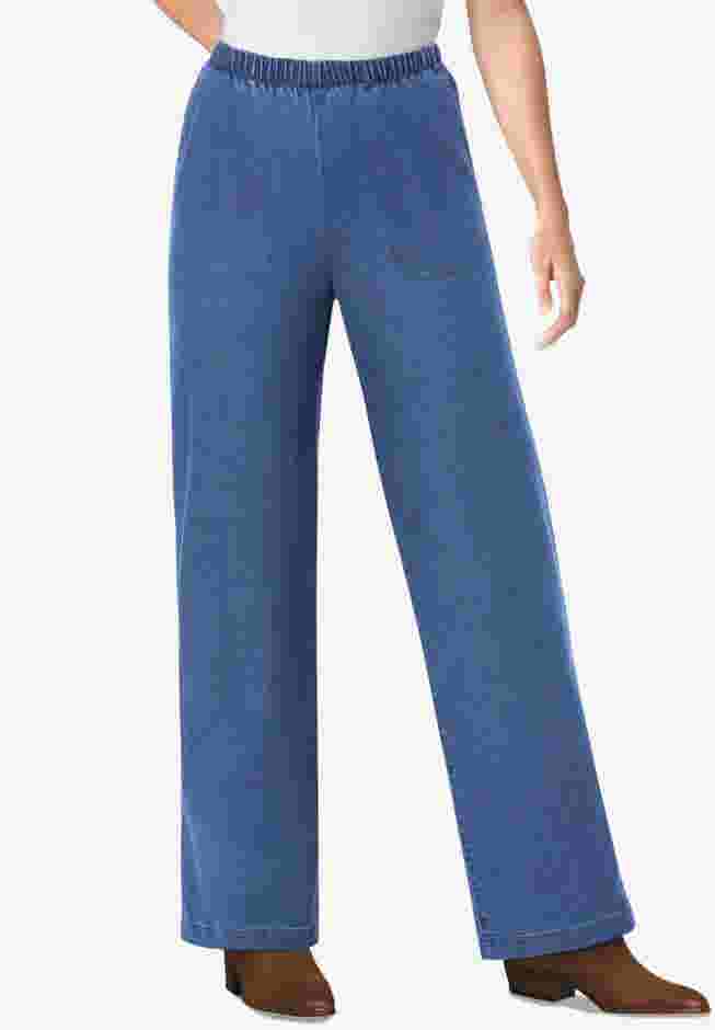 Wide-Leg Fineline Denim Jean image number 0