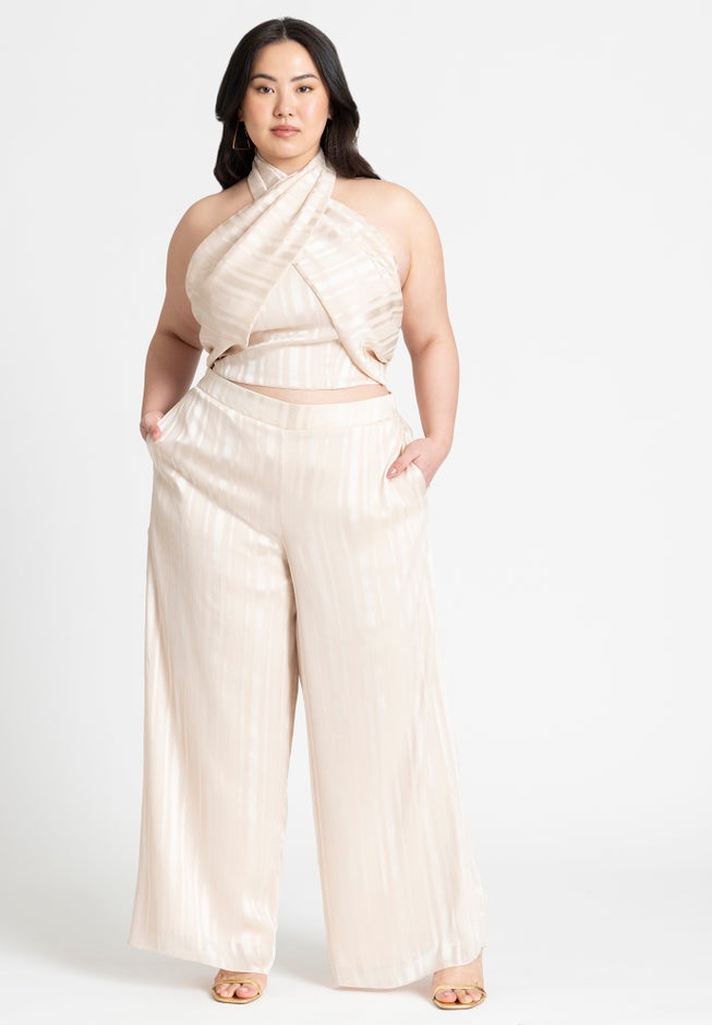 Metallic Stripe Halter Top image number 2