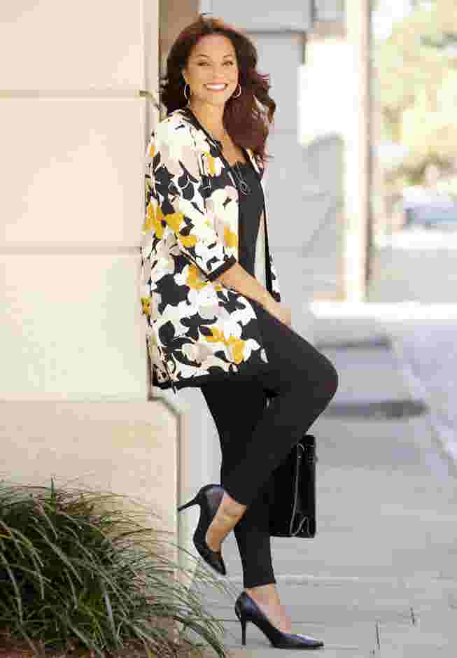 Ponte Print Jacket image number 0