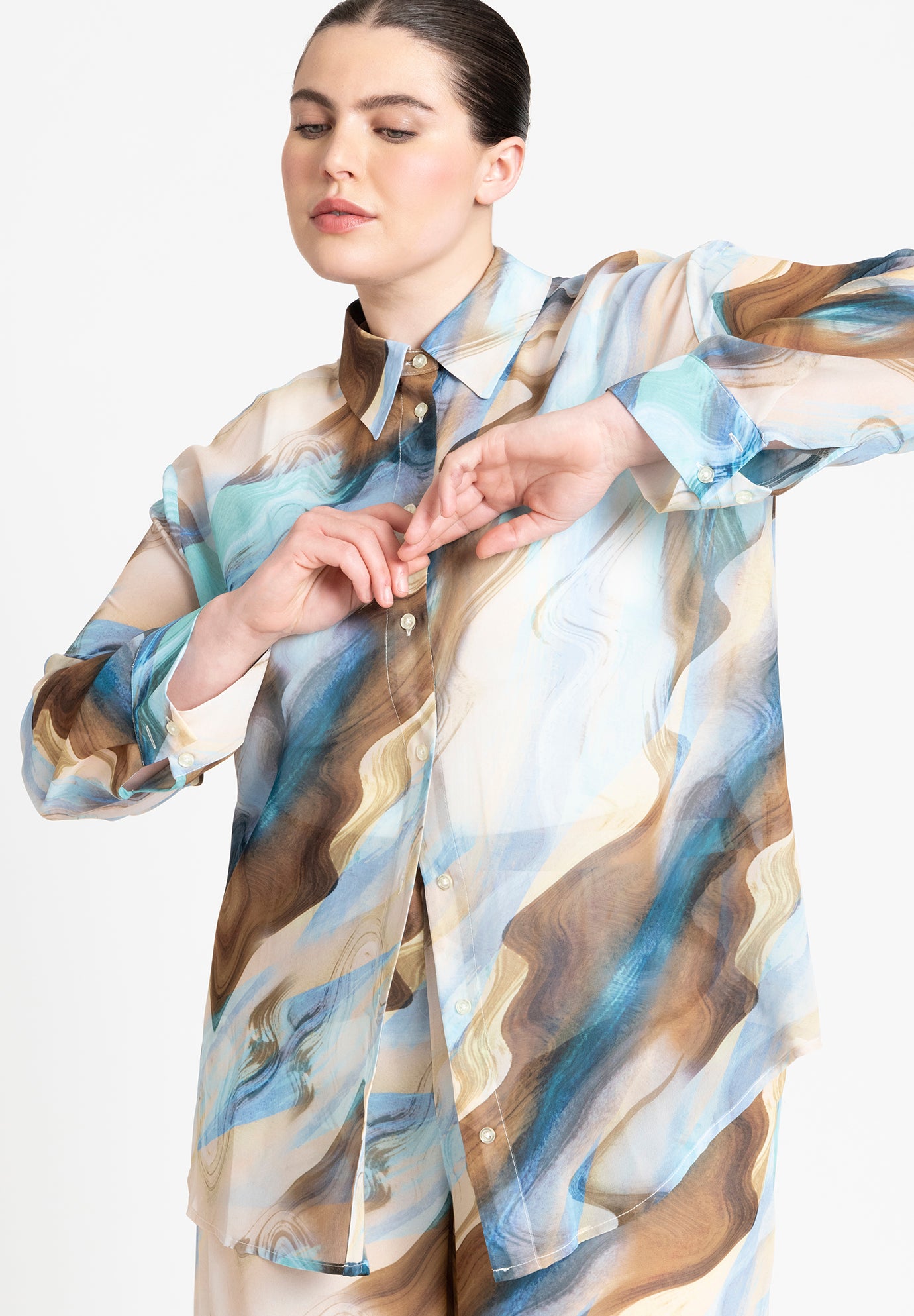 Printed Button Up Top image number 1