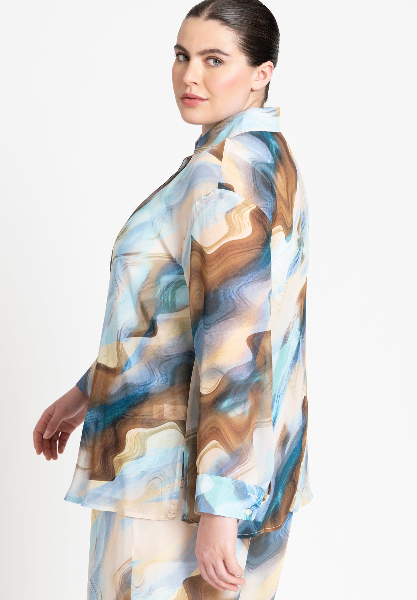 Printed Button Up Top image number 2