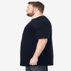 Shrink-Less™ Lightweight Longer-Length Crewneck Pocket T-Shirt image number null
