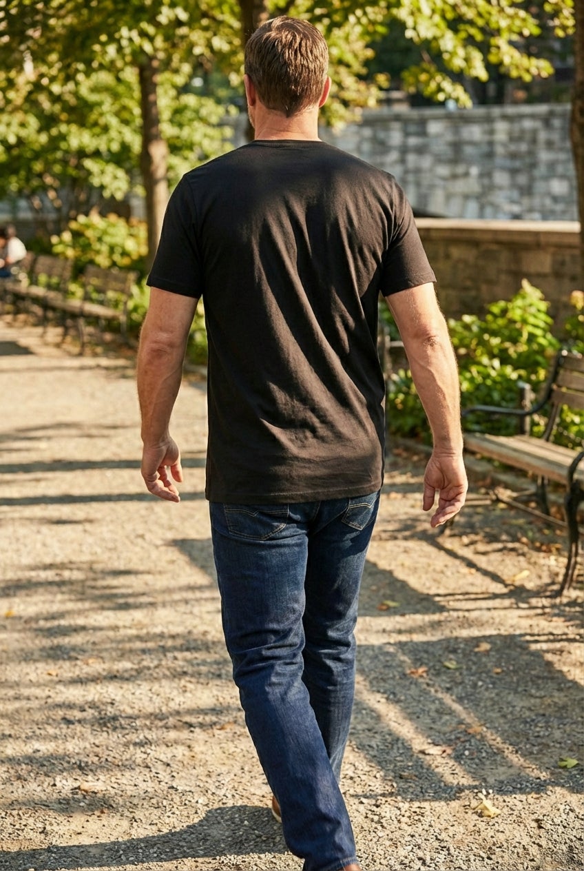 Shrink-Less&trade; Lightweight Longer-Length Crewneck Pocket T-Shirt image number 3