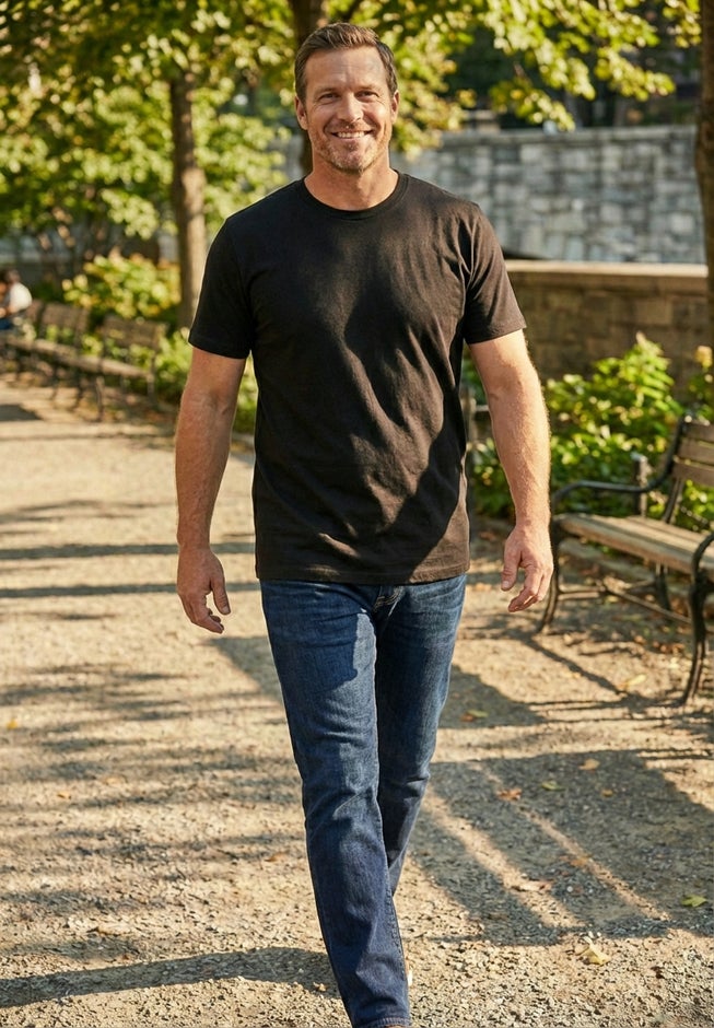 Shrink-Less&trade; Lightweight Longer-Length Crewneck Pocket T-Shirt image number 5