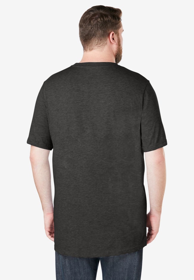 Shrink-Less™ Lightweight Longer-Length Crewneck Pocket T-Shirt image number 1
