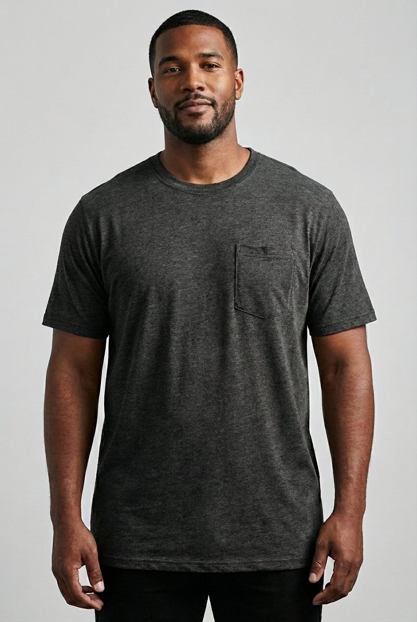 Shrink-Less&trade; Lightweight Longer-Length Crewneck Pocket T-Shirt image number 0