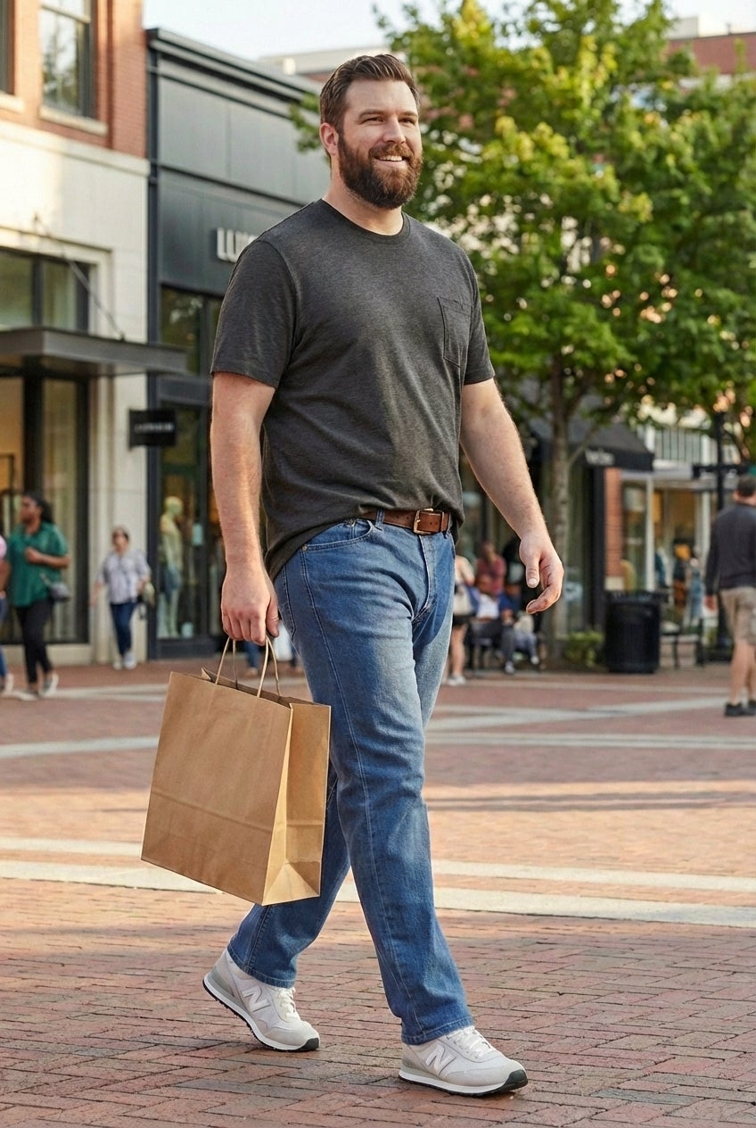 Shrink-Less&trade; Lightweight Longer-Length Crewneck Pocket T-Shirt image number 3