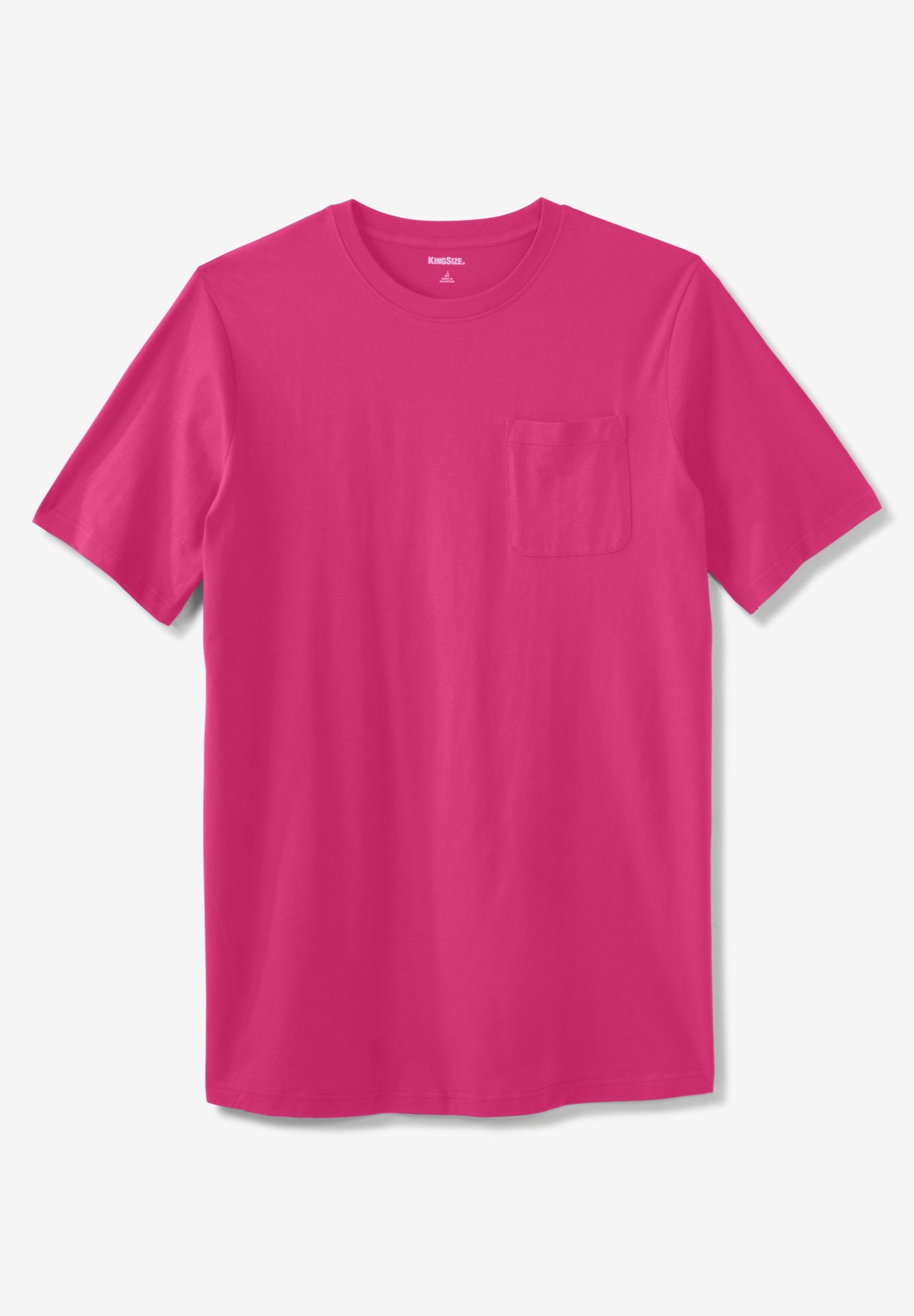 Shrink-Less&trade; Lightweight Longer-Length Crewneck Pocket T-Shirt image number 0