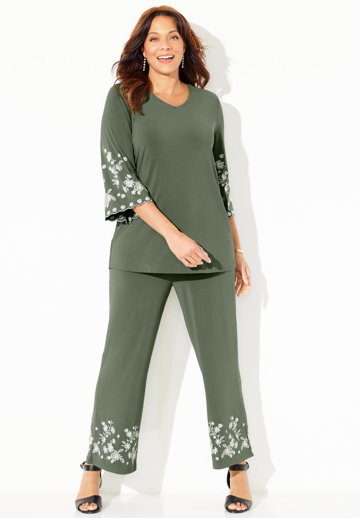 AnyWear Embroidered Sleeve Top image number 0