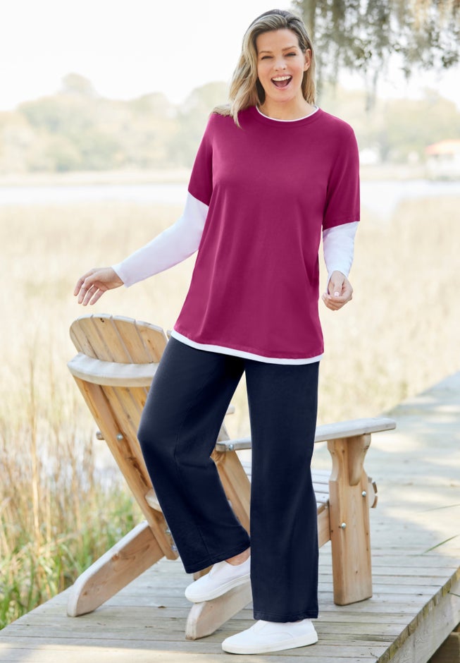 Layered-Look Crewneck Tee image number 5